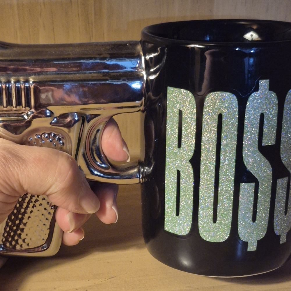 Gun Handle Black Mug